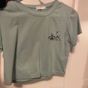 Cropped teal casual tee